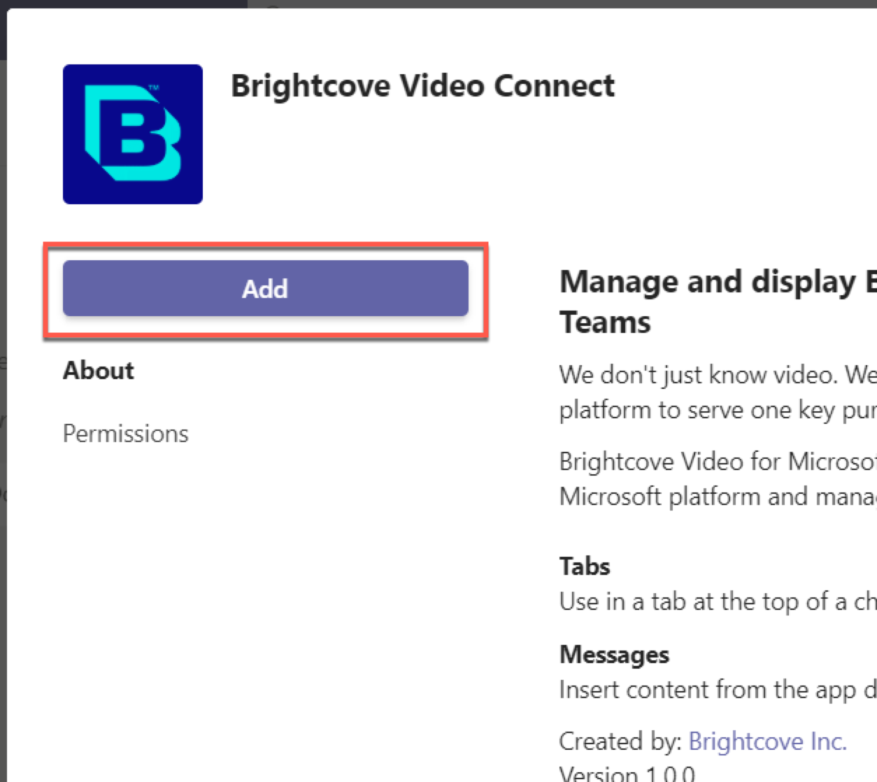 Brightcove Video Connect hinzufügen