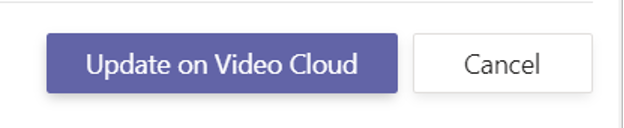 Update auf Video Cloud